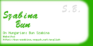 szabina bun business card